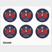 Sticker Rond Cute Vampire/Dracula (Feuille)