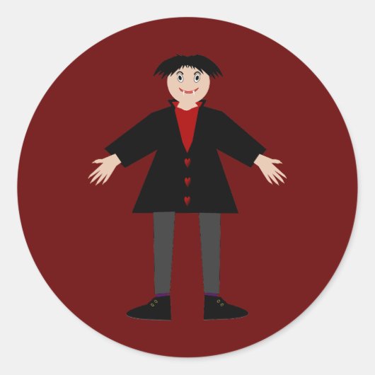 Sticker Rond Cute Vampire Halloween (Devant)