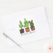 Sticker Rond Cute Watercolor Cactus (Enveloppe)