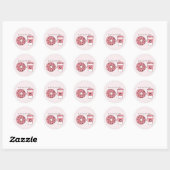 Sticker Rond Cute We Go Together Like Donuts & Coffee Valentine (Feuille)