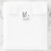 Sticker Rond Cute West Highland White Terrier Dog (Sac)