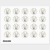 Sticker Rond Cute West Highland White Terrier Dog and Paws (Feuille)