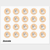 Sticker Rond Cute West Highland White Terrier Dog Beige (Feuille)