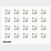 Sticker Rond Cute Westie Chien et Paw Art (Feuille)