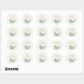Sticker Rond Cute Whale Christmas Holiday Personalized  (Feuille)