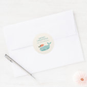 Sticker Rond Cute Whale Christmas Holiday Personalized  (Enveloppe)