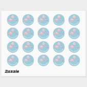 Sticker Rond Cute Whales (Feuille)