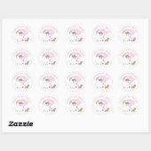 Sticker Rond Cute White Llama Nom Premier anniversaire fête Bla (Feuille)