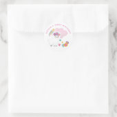 Sticker Rond Cute White Llama Nom Premier anniversaire fête Bla (Sac)