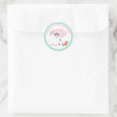 Sticker Rond Cute White Llama Nom Premier Anniversaire Parti Ve (Sac)