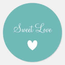 Cute White Love Heart Turquoise Blue Personnalisé