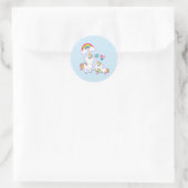 Sticker Rond Cute White Unicorns Magical Mama & Baby (Sac)