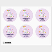 Sticker Rond Cute White Unicorns Magical Mama & Baby (Feuille)