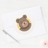 Sticker Rond  Cute Winking Cartoon Bear Avatar Vector Illustrat (Enveloppe)