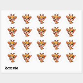 Sticker Rond Cute Yawning Girrafe (Feuille)