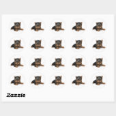Sticker Rond Cute Yorkshire Terrier Puppy (Feuille)