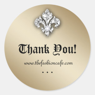 Sticker Rond Cute Zebra Fleur de lis Parties scintillant Gold R