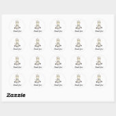 Sticker Rond Cute Zebra Merci animal (Feuille)