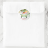 Sticker Rond Cute Zebra Race car Safari jungle fête d'anniversa (Sac)