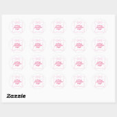 Sticker Rond Cutesy Feminine Rage Pink Aesthetic Design | Soft  (Feuille)
