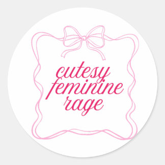 Sticker Rond Cutesy Feminine Rage Pink Aesthetic Design | Soft 