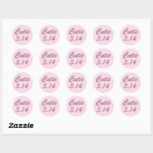 Sticker Rond Cutie 3,14 Pi Jour Rose (Feuille)
