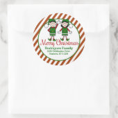Sticker Rond Cutie Christmas Elves Adresse (Sac)