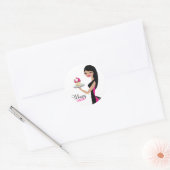 Sticker Rond Cutie Cupcake 311 Daisy | Brunette droite (Enveloppe)