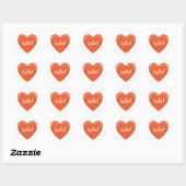 Sticker Rond Cutie Orange Heart Graphic (Feuille)