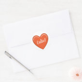 Sticker Rond Cutie Orange Heart Graphic (Enveloppe)