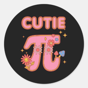 Sticker Rond Cutie Pi Pie Happy Pi Day Mathématiques Enseignant