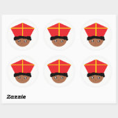 Sticker Rond Cutieful Kids Art St. Nicholas Miter Zwarte Piet (Feuille)