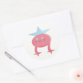 Sticker Rond Cutiful Kids Art Design Fairy Rose Bleu (Enveloppe)