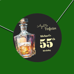 Sticker Rond Cuvée Homme 55 ans Whisky Anniversaire Parfaitemen