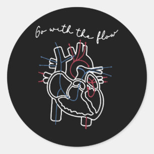 Sticker Rond Cvicu Cardiac Infirmière Anatomie Cardiologie Coeu