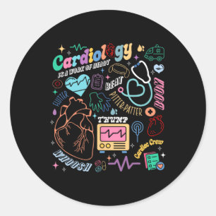 Sticker Rond Cvicu Cardiac Infirmière Retro Anatomie Cardiologi