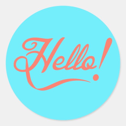 Sticker Rond Cyan doux et Bittersweet Bonjour (Devant)
