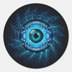 Sticker Rond Cyber-circuit