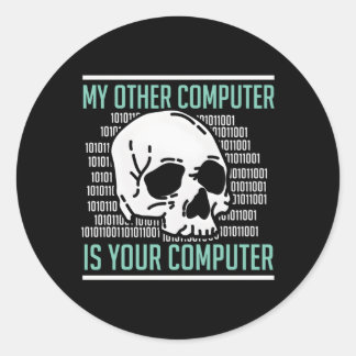 Sticker Rond Cyber Hacker Computer Security Expert Cybersecurit
