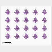 Sticker Rond Cybunny pourpre (Feuille)