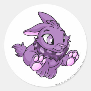 Sticker Rond Cybunny pourpre