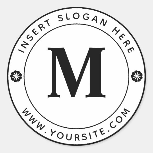Sticker Rond Cycle de monogramme professionnel personnalisé (Devant)