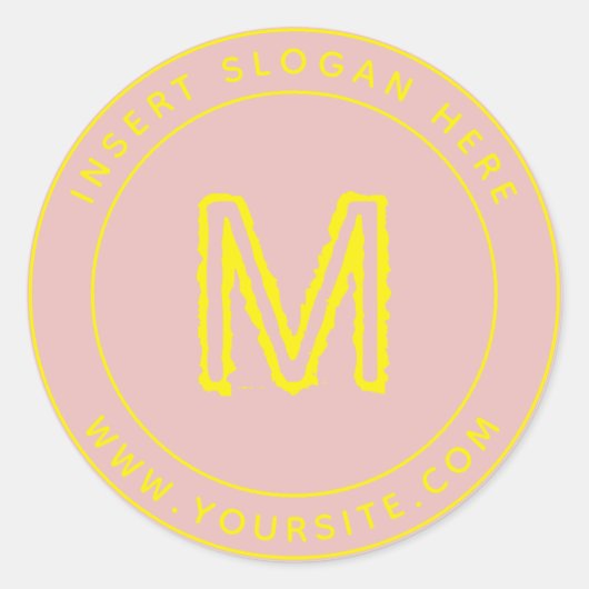 Sticker Rond Cycle de monogramme professionnel personnalisé (Devant)