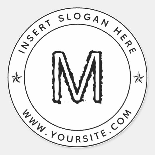 Sticker Rond Cycle de monogramme professionnel personnalisé (Devant)