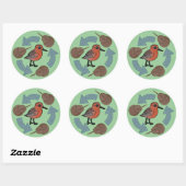 Sticker Rond Cycle de noeud de crabe (Feuille)