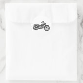 Sticker Rond Cycle moteur retro illustration - choose backgroun (Sac)