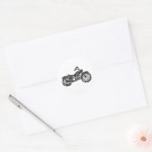 Sticker Rond Cycle moteur retro illustration - choose backgroun (Enveloppe)