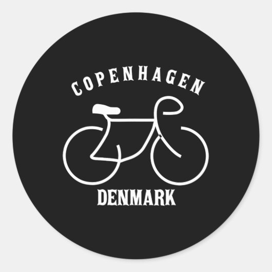 Sticker Rond Cyclisme Copenhague Danemark Graphique (Devant)