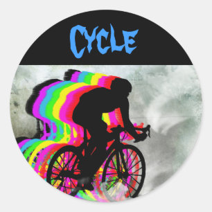 Sticker Rond Cyclisme dans les nuages