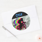 Sticker Rond Cyclisme dans les nuages (Enveloppe)